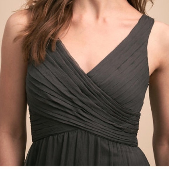 Anthropologie by BHLDN Chiffon Dress in Charcoal Gray Size XL - Picture 4 of 12